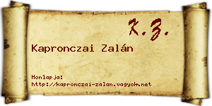 Kapronczai Zalán névjegykártya