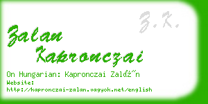 zalan kapronczai business card